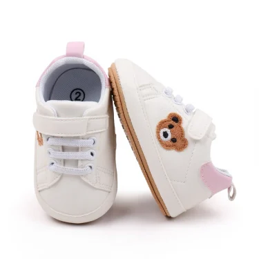 Baby Shoes Cute Bear Sneaker Spring and Autumn Style High Quality PU and TPR Sole Anti-slip 0-9-18 Month Toddler Walking BMB3134 6