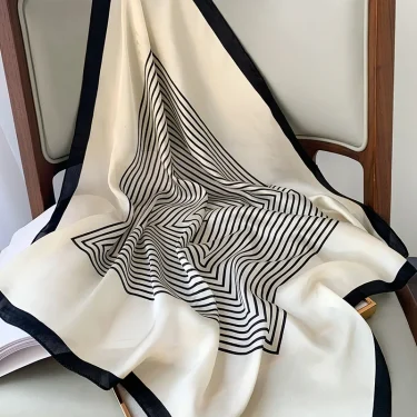 Luxury Brand Silk Square Plaid Scarf Women Satin Neck Hair Tie Band Soft work neckerchife 2021 NEW Hijab Head Female Foulard 2