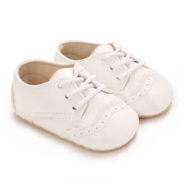 Tie one's shoes Newborn Baptist Shoes New Leather Gentleman Shoes Anti-slip Soft Bottom Indoor Baby Boys and Girls Casual Shoes 2