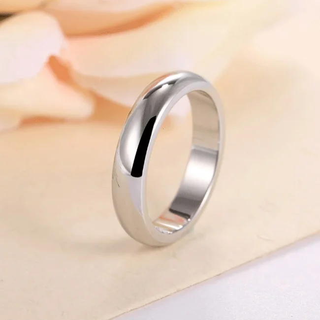 High quality 4mm Wholesale Simple Ring Fashion Rose Gold Ring Men's and Women's Exclusive Couple Wedding Ring 5