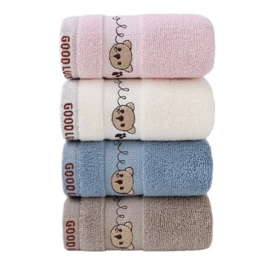 Baby Towels Cotton Bath Towel Face Washcloth Cute Cartoon Bear Hand Wipe Soft Children Towels Kids Newborn Bathing Handkerchief 2