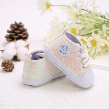 Trendy Comfortable Sequin Sneakers For Baby Boys, Lightweight Non Slip Shoes For Indoor Outdoor Walking, Spring And Autumn 2