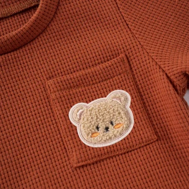 Baby Boy Summer Short Sleeve Suit Waffle Short Sleeve Shorts Two Piece Bear Pocket Casual Set 0-4Y Boy Clothes 4