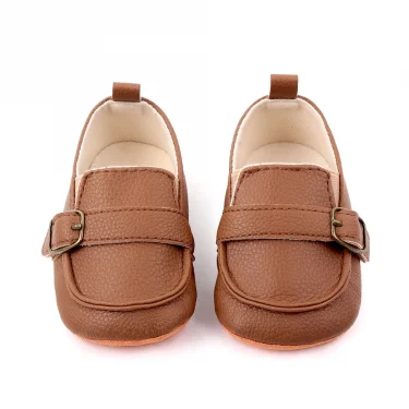 Baby Formal Shoes for Party Wedding Birthday Brown First Walking Shoes 0 to 3 6 9 12 18 Months Boy Girl Anti-slip Toddler Walker 1