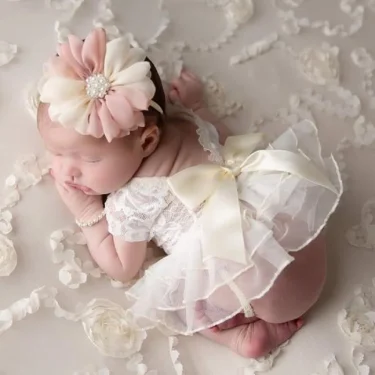 Baby Costume Photography Props Lace Romper Headband Shooting Girl Accessories Newborn Overalls Summer Clothing Maternity Outfit 2