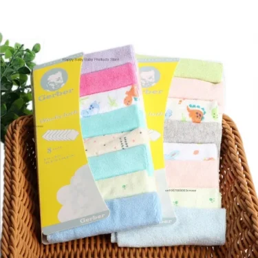 8Pcs/pack Baby Infant Newborn Bath Towel Washcloth Bathing Feeding Wipe Cloth Soft  Shower Products 21*21cm 6