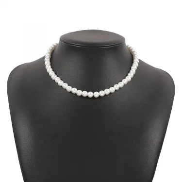 2025 Trend Wedding Party Jewelry Big Pearl Choker Necklace For Women Elegant White Imitation Pearl Necklaces X0172 3