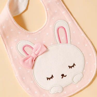 2pcs baby bib cover up, soft cotton adjustable bib with U-shaped lace, newborn feeding bib, baby saliva towel 3