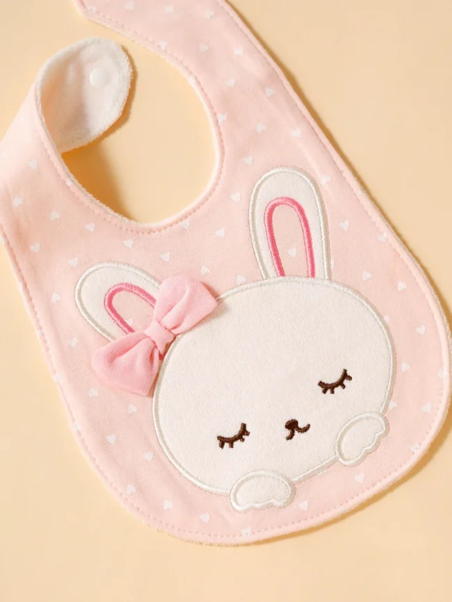 2pcs baby bib cover up, soft cotton adjustable bib with U-shaped lace, newborn feeding bib, baby saliva towel 3