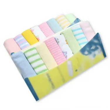 8PCS Baby Washcloths Set, Soft Absorbent Organic Cotton Washable Saliva Towel Face Wipes, Newborn Bath Face Towel Random Color 3