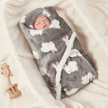 Winter Baby Blanket Baby Swaddle Wrap Flannel Lamb Fleece Warm Quilt for Newborn Bedding Soft Baby Stroller Blanket for Newborn 2