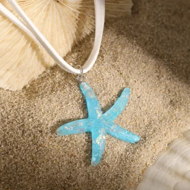 2025 Multi layered Creative Rope Chain Fashion Beach Jewelry Gift Girl Boho White Blue Starfish Pendant With Necklace Women's 5