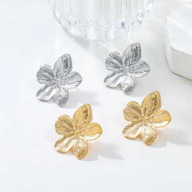 2PC Women's Fashion Trendy Stainless Steel Flower Earrings Outdoor Travel Carnival Party Festival Dressing Gifts 2