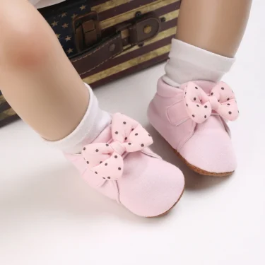 Pink Baby Shoes Princess Fashion Sneakers Infant Toddler Soft sole Anti Slip First Walkers 0-1 year old baby Christening Shoes 6