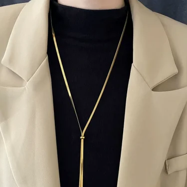 Stainless steel Snake Chain Necklace for women fashion sexy Gold Color collarbone necklace jewelry gift 1