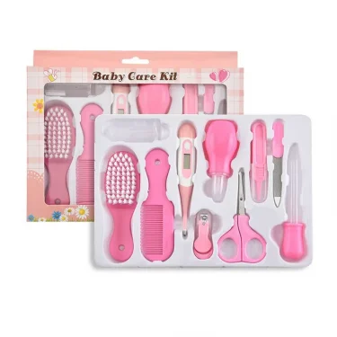 10PCS/Set Baby Health Care Kit Kids Nail Hair Health Care Thermometer Grooming Brush Clipper Teether Toothbrush Baby Essentials 5