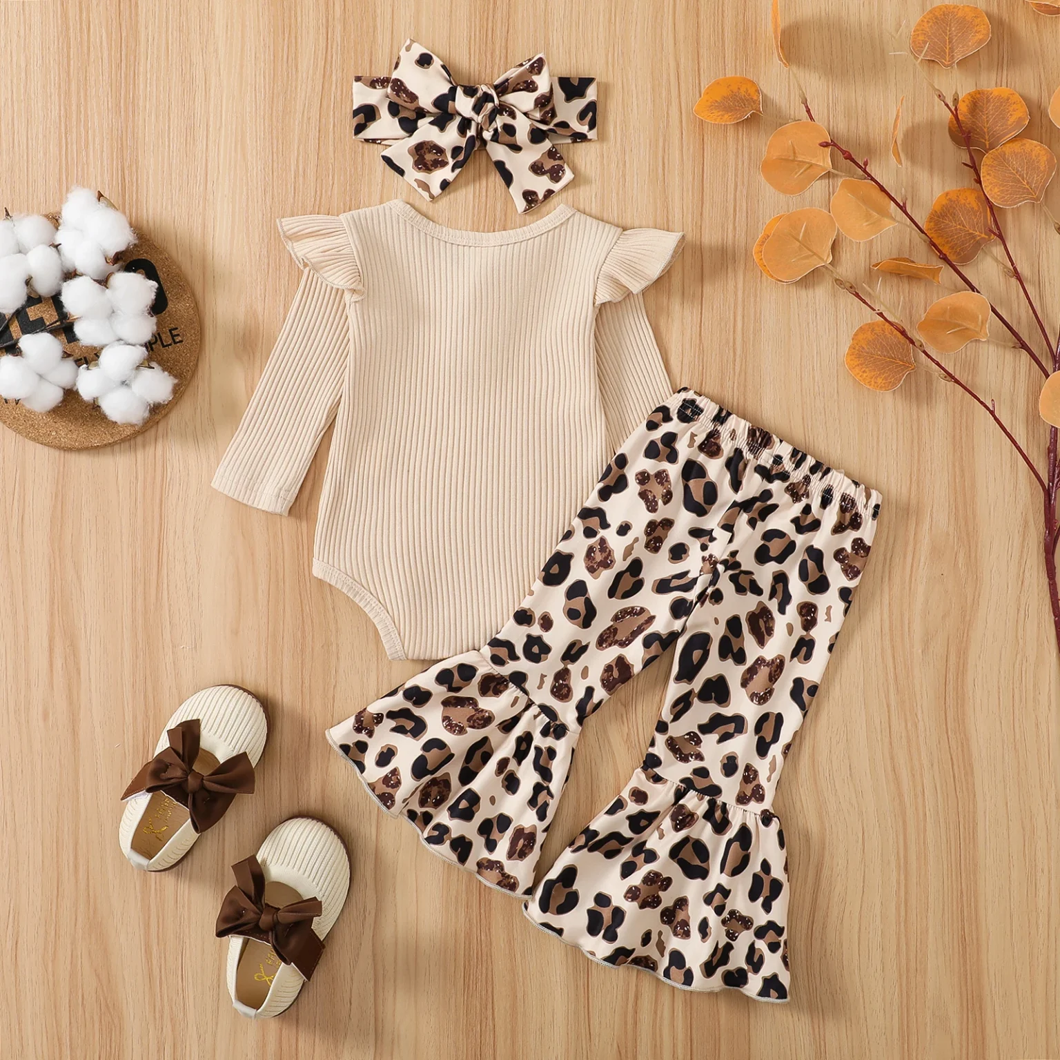 Ma&Baby 0-12M Newborn Infant Baby Girl Clothes Set Knit Long Sleeve Romper Flare Pants Fall Spring Clothing Outfits D01 3