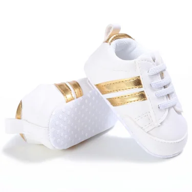 Toddler Baby Girl Shoes 0 to 3 6 9 12 18 24 Months Casual Cute Gold White Baby Boy Shoes First Walkers Soft Crib Shoes Infantil 2