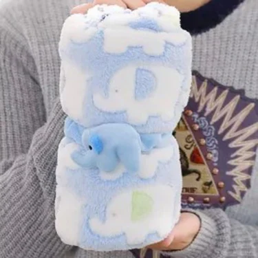 Baby Blanket & Swaddling Newborn Thermal Soft Fleece Blanket Flannel Quilt Infant Bedding Swaddle Wrap Winter Solid Bedding Set 2