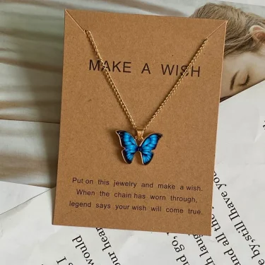 Fashion Women Necklace Korea Style New Butterfly Pendant Necklace Gift For Girl Cute Lovely Neck Jewelry Wholesale Dropshipping 3