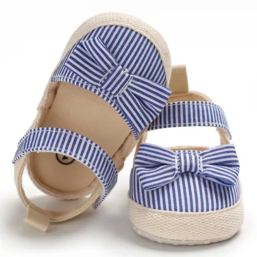 Summer Girl Baby Casual Sandals Soft Sole Comfortable Lightweight Walking Shoes Bow Canvas Baby Shoes 5