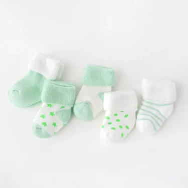 5Pair/lot New boy and girl baby socks thick newborn autumn and winter warm foot sock 3