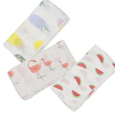 10pcs Pack 31*31cm 100% Cotton Gauze Newborn Baby Infant Cartoon Face Hand Bathing Towel Bibs Feeding Square Towels Handkerchief 4