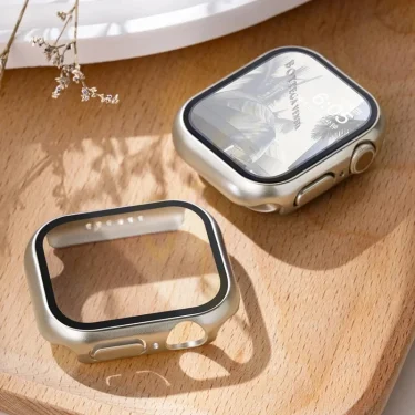 Tempered Glass+cover For Apple Watch Case Accessories 45mm 41mm 42mm 38mm PC Screen Protector cover iWatch 6 5 4 se 44mm 40mm 2