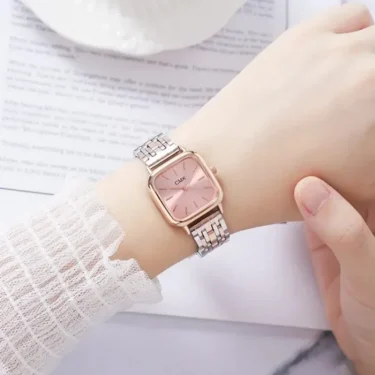 Stainless Steel Bracelet Watch Women Fashion Minimalist Temperament Watches Small Square Quartz Wristwatch Relojes Para Mujer 5