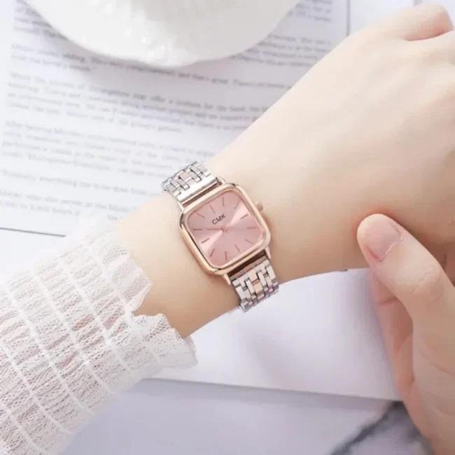 Stainless Steel Bracelet Watch Women Fashion Minimalist Temperament Watches Small Square Quartz Wristwatch Relojes Para Mujer 5