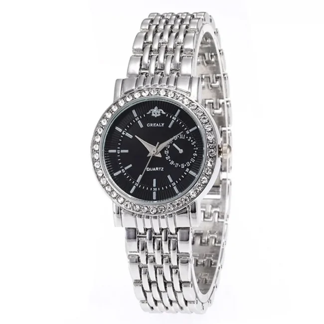 New Luxury Exquisite Women Quartz Watch Business Fashion Casual Round Rhinestone Quartz Watch Gift For Friends Family Relogio 4