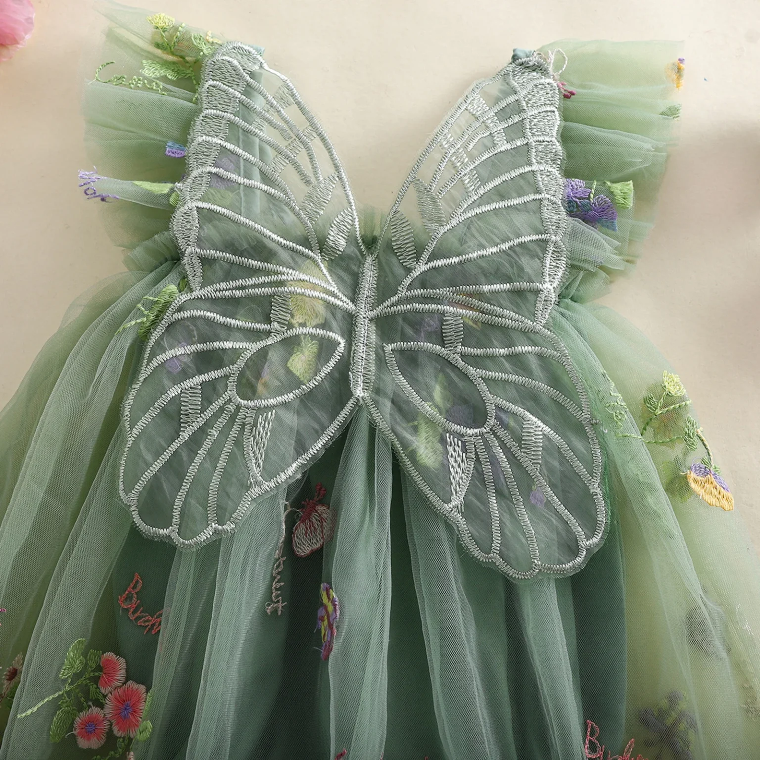 Summer Newborn Baby Girl Rompers Outfits Mesh Flower Butterfly Embroidery Bodysuits Dress Toddler Fashion Jumpsuits Clothes 4
