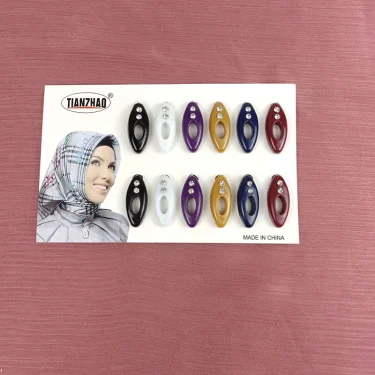 12Pcs/Box Muslim Hijab Pins Color Black and White Safety Pins Clips Ladies Dressing Accessories Brooches For Women Scarf Pins 3