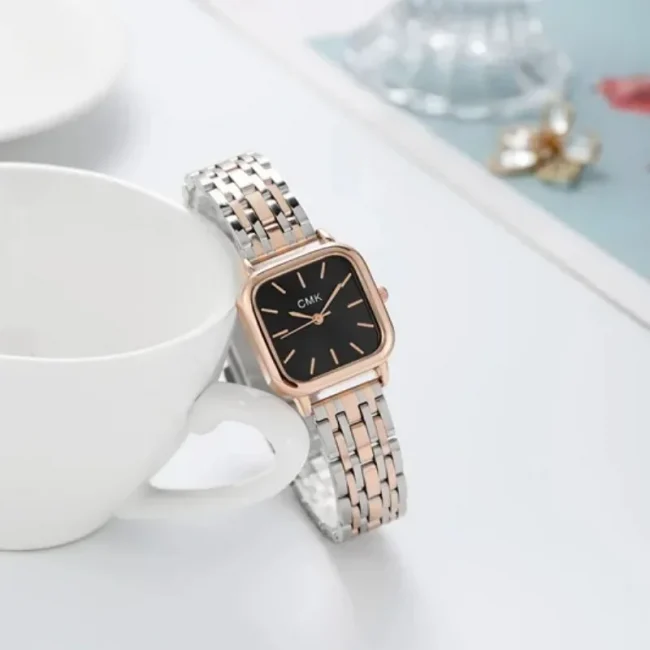 Stainless Steel Bracelet Watch Women Fashion Minimalist Temperament Watches Small Square Quartz Wristwatch Relojes Para Mujer 3