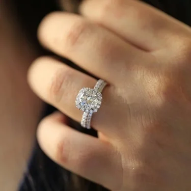Classic Women Wedding Ring Set Metal Silver Color White Zircon Stones Engagement Ring Set for Women Party Bridal Jewelry 5