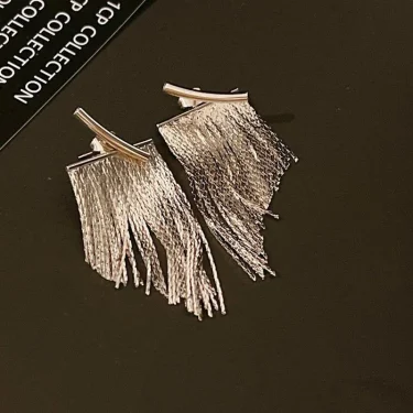 Fashion Statement Earrings Long Statement Gold Color Bling Tassel Earrings For Women Female Wedding Daily Pendant Jewelry Gifts 4