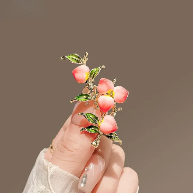 Shiny Crystal Zircon Flower Pearl Brooch For Women Pink Purple Peach Blossom Red Rose Rhinestone Corsage Pins Party Jewelry Gift 5