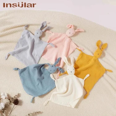 Muslin Baby Comfort Towel Cotton Comforter Blanket Soft Newborn Sleeping Dolls Kids Fashion Sleep Toy Soothe Appease Towel Bibs 2