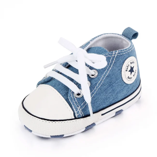 Baby Canvas Classic Sports Sneakers Newborn Baby Boys Girls Print Star First Walkers Shoes Infant Toddler Anti-slip Baby Shoes 5