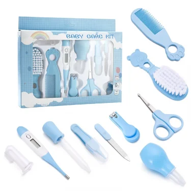 Kids Gift 10Pcs/set Newborn Baby Care Kit Thermometer Kid Toiletries Baby Kids Nail Hair Health Care Grooming Brush Kit 2