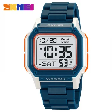 SKMEI Waterproof Sport Watch for Man Countdown Stopwatch Digital Wristwatch 2Time Fashion Mens Clock 1