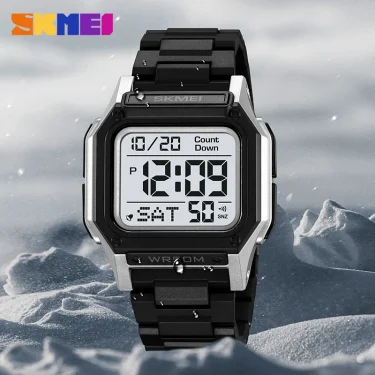 SKMEI Waterproof Sport Watch for Man Countdown Stopwatch Digital Wristwatch 2Time Fashion Mens Clock 3