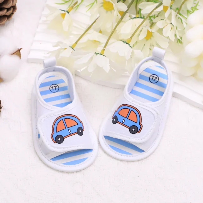 Baby toddler sandals, car soft-soled step shoes, breathable and non-slip, suitable for daily & vacation wear, spring and summer 3