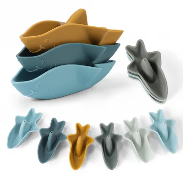 TYRY.HU 3pcs/set Baby Bath Toys Bathing Early Education Toys Cute Boat Shark Bathing Bath Toy For Infant 0 24 Months 1
