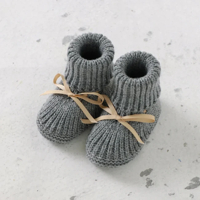 Newborn Boys Girls Indoor Floor Socks Shoes 0-18m Non-Slip Soft Bottom First Shoes 0-18m Infant Netural Solid Knitted Prewalkers 6