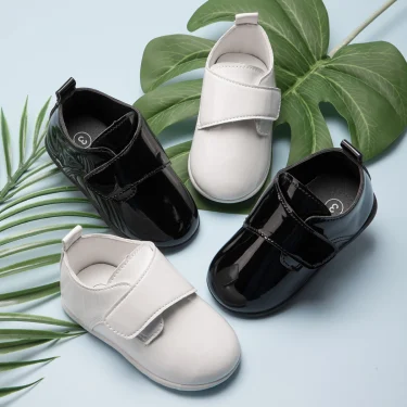 KIDSUN Baby Children Shoes Matte Leather Toddler First Walkers Shoes Rubber Soft-Sole Flat Anti-slip Infant Mirror Shoes 1