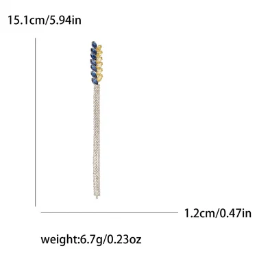 Rhinestone Wheat Ear Brooches for Women Unisex Tassel Wheat Plant Pins Banquet Party Backpack Gifts Jewelry Accessories 3