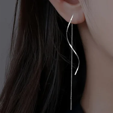 1 Pair Fashion Long Tassel Threader Earrings For Women Simple Long Chain Earrings Party Wedding Jewelry Gifts 2