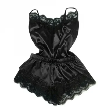 Sexy Women Lace Sleepwear Plus Size Lace Comfortable Lingerie Nightgown Sleeveless Nighty Sets Pants Sexy Nightwear 6