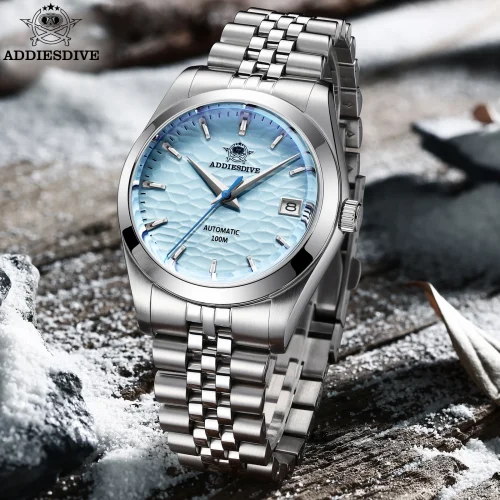 ADDIESDIVE Automatic Mechanical Watch Man European American Business Leisure Wristwatch Luxury Silver Luminous Waterproof Watch 1